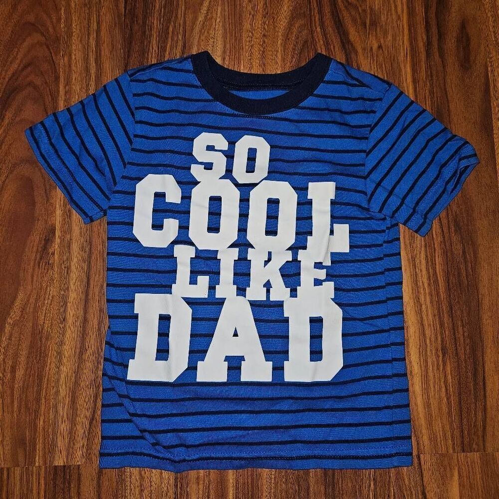 5 For $25 Garanimals Blue Black and White Stripe Tee Toddler Size 4T